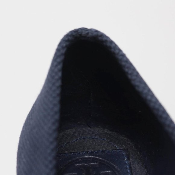 TORY BURCH Navy Blue Logo Wedges